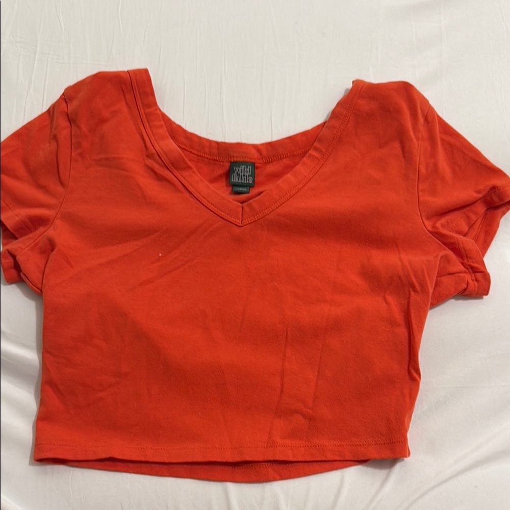 Wild Fable Orange Crop T-Shirt Fitted Short Sleeve